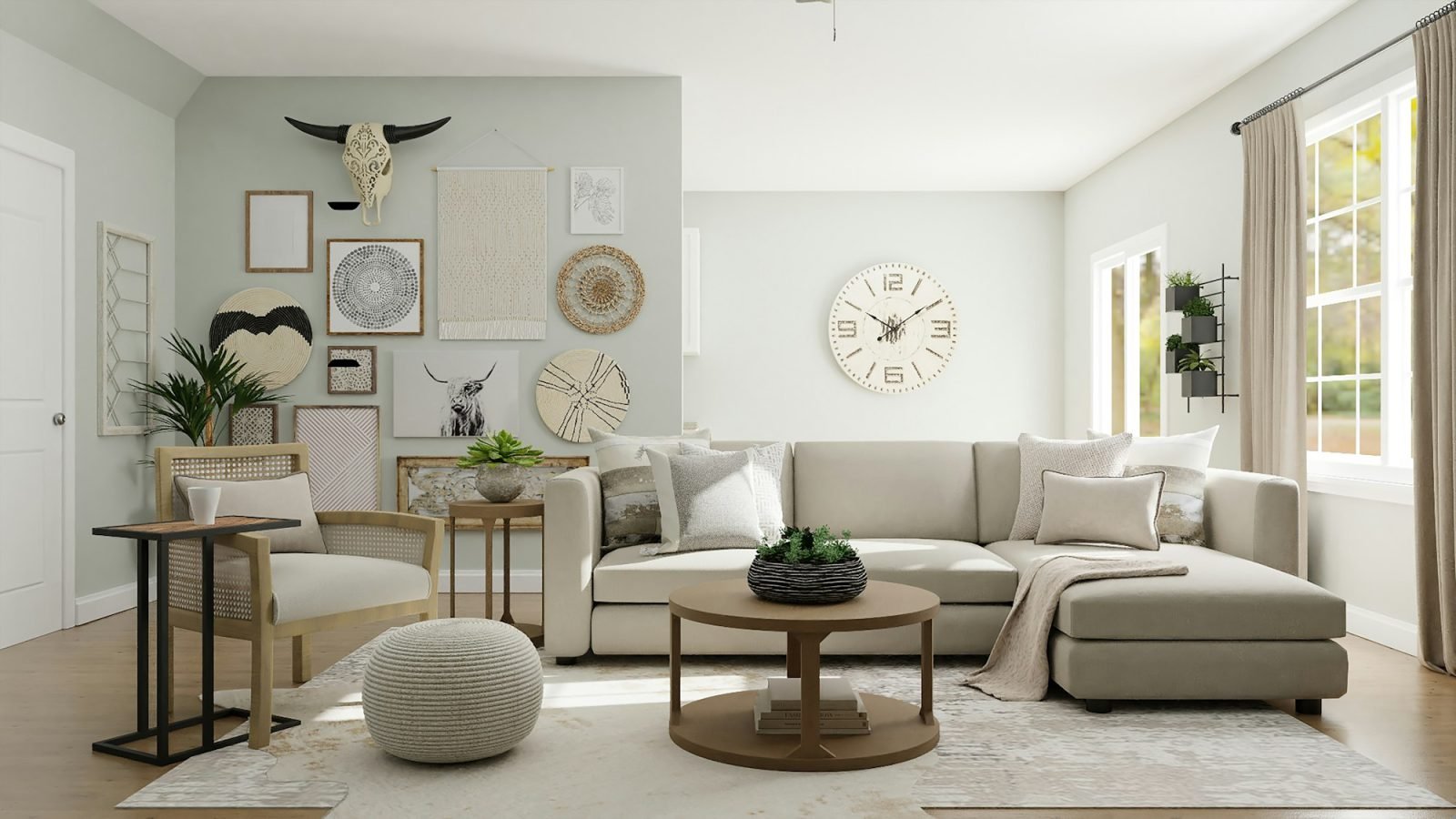 Living room with media wall
